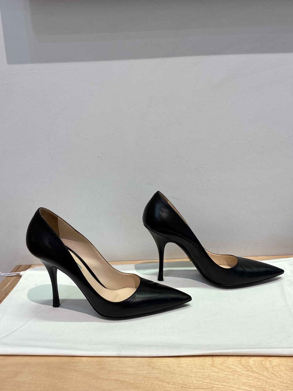 Prada Classic Black Pointed-Toe High Heel Pumps